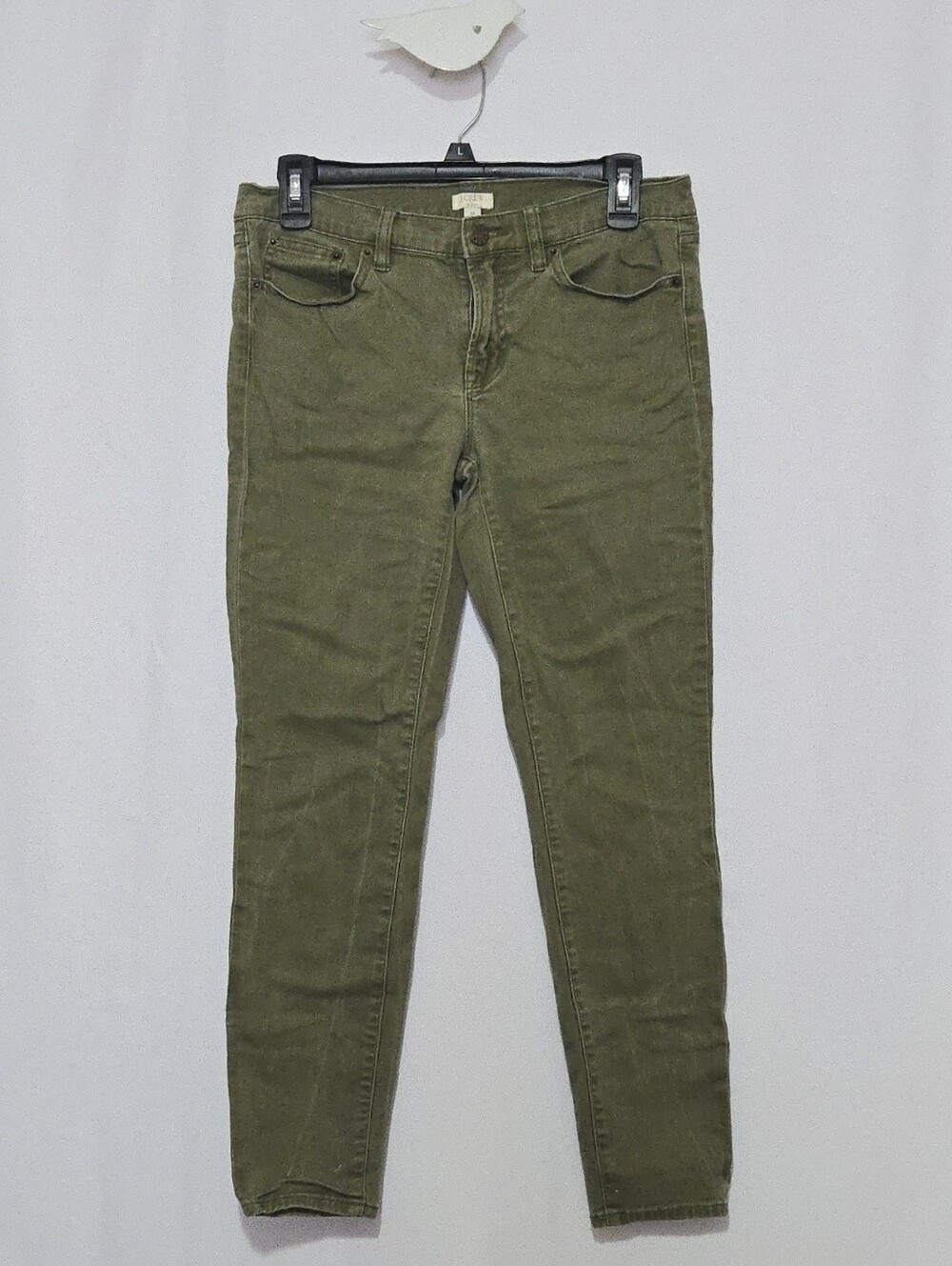 J. Crew Olive Green Stretch Skinny Ankle Pants - 5-Pocket Design - Size 28